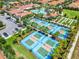 Aerial view of community pickleball courts at 17219 Scuba Crest St, Wimauma, FL 33598
