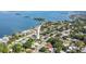 Aerial view showing home's location near water at 1742 Bayshore Blvd, Dunedin, FL 34698