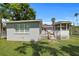View of backyard with shed and gazebo at 1742 Bayshore Blvd, Dunedin, FL 34698