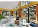 Bright living room with water views, comfortable seating, and large windows at 2886 Bay Shore Dr, Safety Harbor, FL 34695