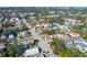 An aerial view of a home in a residential neighborhood; showcasing its location and surroundings at 312 S Arrawana Ave, Tampa, FL 33609