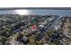 Aerial view showcasing home location and canal access at 811 Camellia Ave, Ellenton, FL 34222