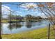 Scenic view of a tranquil lake with lush landscaping at 8442 Lagerfeld Dr, Land O Lakes, FL 34637