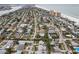 Aerial view showcasing homes and beach access at 956 Bruce Ave, Clearwater Beach, FL 33767