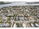 Aerial view of residential neighborhood near the water at 956 Bruce Ave, Clearwater Beach, FL 33767