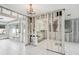 Under construction kitchen with chandelier at 956 Bruce Ave, Clearwater Beach, FL 33767