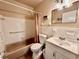 Updated bathroom with tub, shower, and vanity at 2043 Denmark St # 57, Clearwater, FL 33763