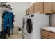 Laundry room with washer, dryer and storage cabinets at 19387 Hidden Oaks Dr, Brooksville, FL 34604