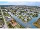 Wide aerial view of waterfront homes and canals at 3431 Palometa Dr, Hernando Beach, FL 34607