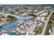 Aerial view of waterfront boat storage and marina at 3431 Palometa Dr, Hernando Beach, FL 34607