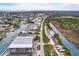 Aerial view of boat storage facility by canal at 3431 Palometa Dr, Hernando Beach, FL 34607