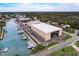 Aerial view of boat storage facility and marina at 3431 Palometa Dr, Hernando Beach, FL 34607