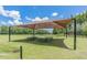 Covered picnic tables shaded by a large canopy at 34432 Wynthorne Pl, Wesley Chapel, FL 33545