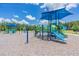 Modern playground with slides, climbing structures, and shade at 34432 Wynthorne Pl, Wesley Chapel, FL 33545