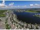 Aerial view of waterfront community with homes at 406 Manns Harbor Dr, Apollo Beach, FL 33572