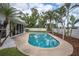 Enjoy this kidney shaped pool with surrounding landscape at 5084 42Nd S St, St Petersburg, FL 33711