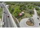 Aerial view of a house near a traffic circle at 5414 N River Shore Dr, Tampa, FL 33603