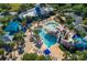 Aerial view of resort-style pool and clubhouse at 15811 Oakleaf Run Dr, Lithia, FL 33547