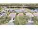 Aerial view of houses near a lake with lush greenery at 19820 Morden Blush Dr, Lutz, FL 33558
