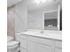 Bathroom with single vanity, shower/tub combo and toilet at 2146 Laceflower Dr, Brandon, FL 33510
