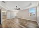 Spacious bedroom with ceiling fan and water view at 2402 Cumberland Cliff Dr, Ruskin, FL 33570