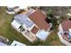 Aerial view showcasing home's roofline and backyard at 2736 Haverhill Ct # 2736, Clearwater, FL 33761