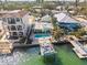 Waterfront home with private pool and dock, aerial view at 316 16Th Ave, Indian Rocks Beach, FL 33785