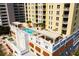 Rooftop pool and patio area with modern amenities at 628 Cleveland St # 1201, Clearwater, FL 33755