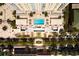 Top-down view of building, pool, and landscaping at 628 Cleveland St # 1201, Clearwater, FL 33755