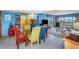 Bright dining room with glass table and colorful chairs at 7893 Sailboat Key S Blvd # 304, South Pasadena, FL 33707