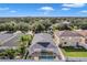 Aerial view of house with pool and fenced backyard at 12308 Adventure Dr, Riverview, FL 33579