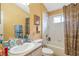 Simple bathroom with shower/tub combo and updated vanity at 12308 Adventure Dr, Riverview, FL 33579
