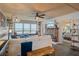 Bright living room with comfy sectional sofa and brick fireplace at 5220 Brittany S Dr # 201, St Petersburg, FL 33715