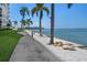 Scenic waterfront walkway with palm trees and water views at 5220 Brittany S Dr # 201, St Petersburg, FL 33715