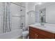 Clean bathroom with shower/tub combo and vanity at 8424 Alberata Vista Dr, Tampa, FL 33647