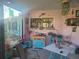 Relaxing Florida room with tropical decor and seating at 1279 Dinnerbell E Ln, Dunedin, FL 34698