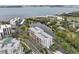 Aerial view showcasing building location and water access at 220 Belleview Blvd # 607, Belleair, FL 33756