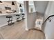 Modern kitchen with island and black barstools at 2819 1St S Ave, St Petersburg, FL 33712