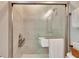 Spacious shower with glass enclosure and neutral tile at 2819 1St S Ave, St Petersburg, FL 33712