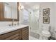 Modern bathroom with a walk-in shower and updated vanity at 526 19Th Ne Ave, St Petersburg, FL 33704