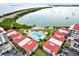 Aerial view showcasing the property's waterfront access at 6365 Bahia Del Mar Blvd # 604, St Petersburg, FL 33715
