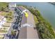 Aerial view of waterfront property showing building location and surrounding area at 905 Hidden Harbour Dr, Indian Rocks Beach, FL 33785