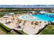 Aerial view of Southshore Bay's expansive lagoon and sandy beach at 16909 April Plush Dr, Wimauma, FL 33598