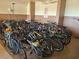 Secure bike storage area with numerous bicycles at 255 Dolphin Pt # 511, Clearwater Beach, FL 33767