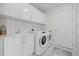 Laundry room with washer, dryer, and white cabinets at 301 1St S St # 1905, St Petersburg, FL 33701