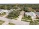 An aerial view showcasing a residential neighborhood with houses and tree-lined streets at 3048 Orchard Dr, Palm Harbor, FL 34684