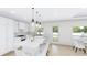 Modern kitchen with white cabinets, marble countertops, and island at 3307 W Oak Ave, Plant City, FL 33563
