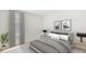 Bedroom with a queen-size bed and neutral decor at 3483 Hilltop Cir, Lakewood Ranch, FL 34211