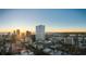 Aerial view of a modern high rise building in a city setting at sunset at 400 Central Ave # 2008, St Petersburg, FL 33701