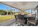 Relaxing screened patio with table and chairs, overlooking the backyard at 4084 Lake Blvd, Clearwater, FL 33762